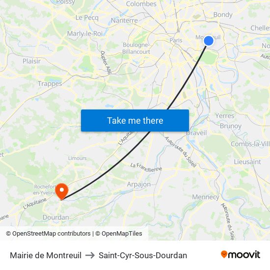 Mairie de Montreuil to Saint-Cyr-Sous-Dourdan map