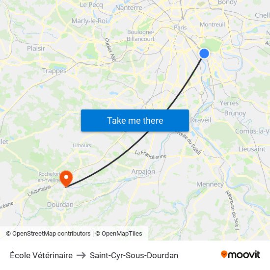 École Vétérinaire to Saint-Cyr-Sous-Dourdan map