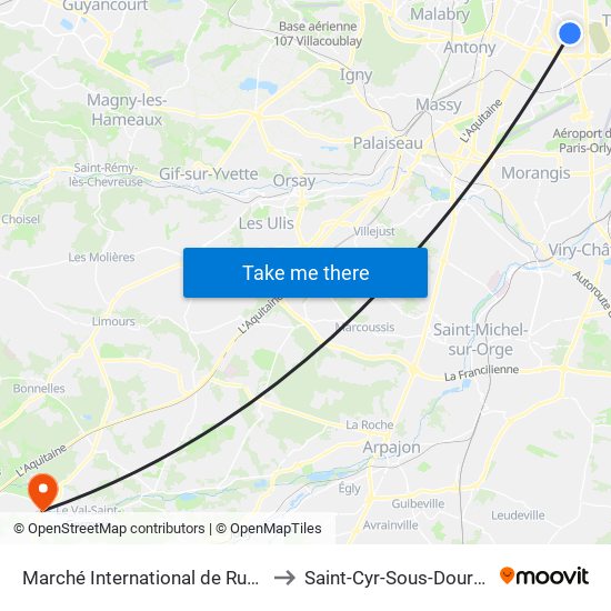 Marché International de Rungis to Saint-Cyr-Sous-Dourdan map