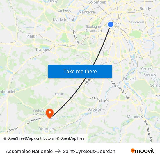 Assemblée Nationale to Saint-Cyr-Sous-Dourdan map