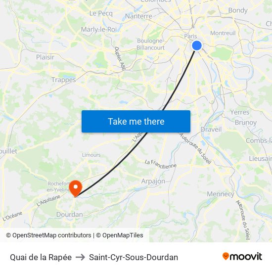 Quai de la Rapée to Saint-Cyr-Sous-Dourdan map