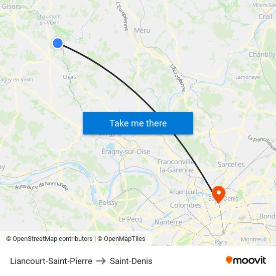 Liancourt-Saint-Pierre to Saint-Denis map