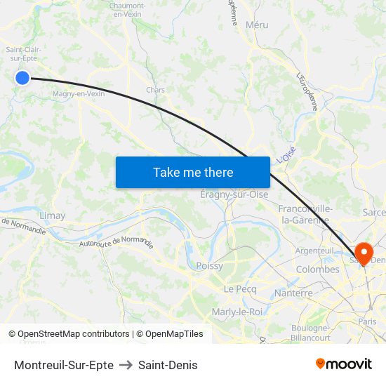 Montreuil-Sur-Epte to Saint-Denis map