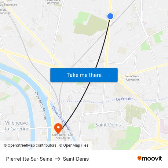 Pierrefitte-Sur-Seine to Saint-Denis map