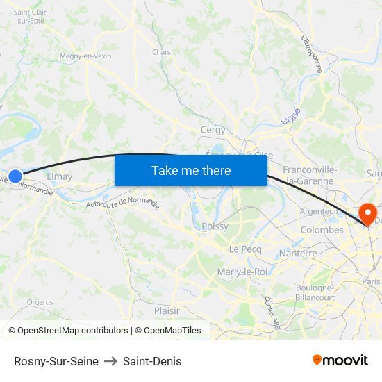 Rosny-Sur-Seine to Saint-Denis map