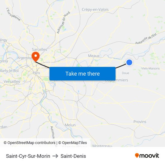 Saint-Cyr-Sur-Morin to Saint-Denis map