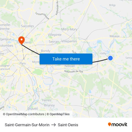 Saint-Germain-Sur-Morin to Saint-Denis map