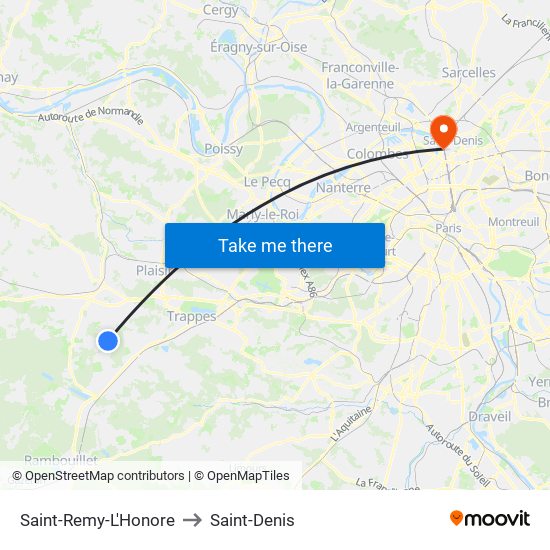 Saint-Remy-L'Honore to Saint-Denis map