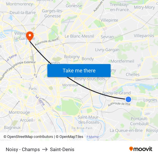 Noisy - Champs to Saint-Denis map