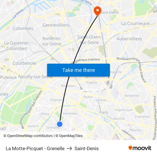 La Motte-Picquet - Grenelle to Saint-Denis map