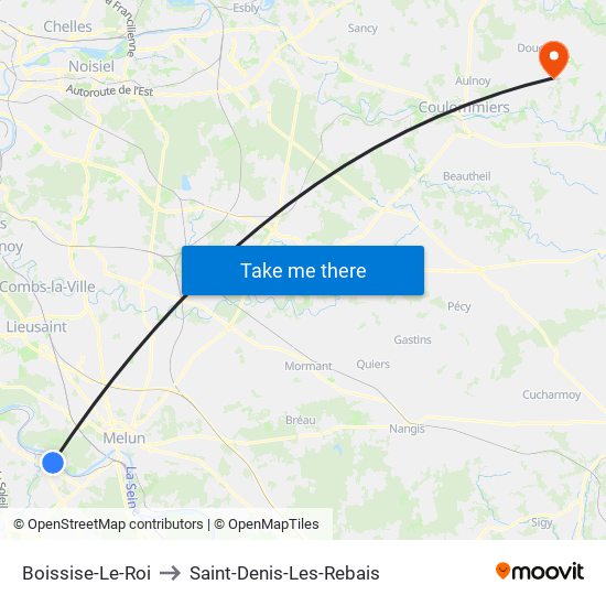 Boissise-Le-Roi to Saint-Denis-Les-Rebais map