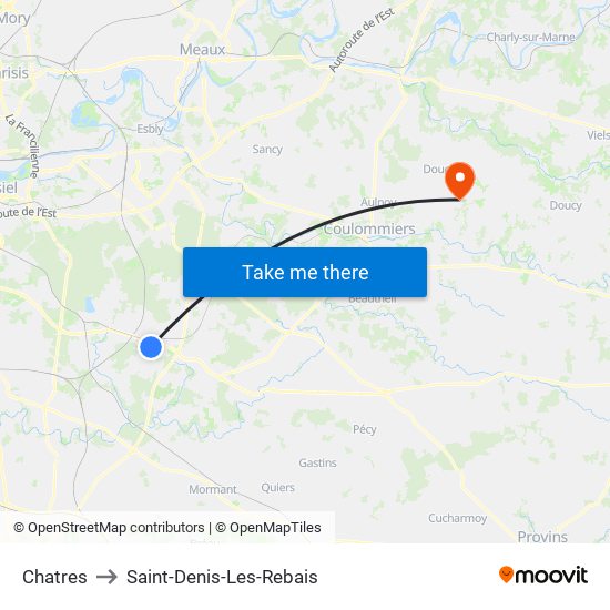 Chatres to Saint-Denis-Les-Rebais map