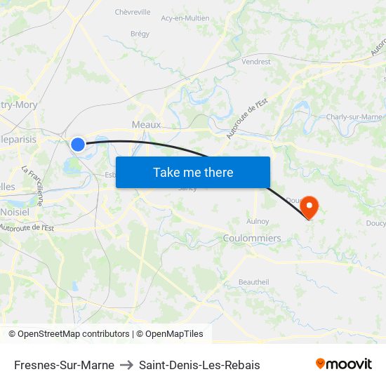 Fresnes-Sur-Marne to Saint-Denis-Les-Rebais map