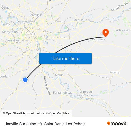 Janville-Sur-Juine to Saint-Denis-Les-Rebais map