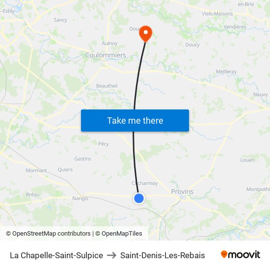 La Chapelle-Saint-Sulpice to Saint-Denis-Les-Rebais map