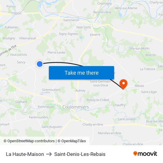 La Haute-Maison to Saint-Denis-Les-Rebais map