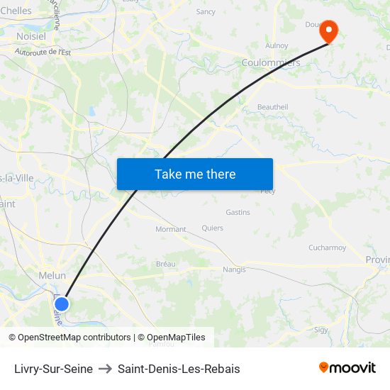 Livry-Sur-Seine to Saint-Denis-Les-Rebais map