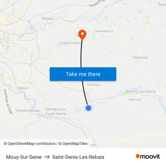 Mouy-Sur-Seine to Saint-Denis-Les-Rebais map