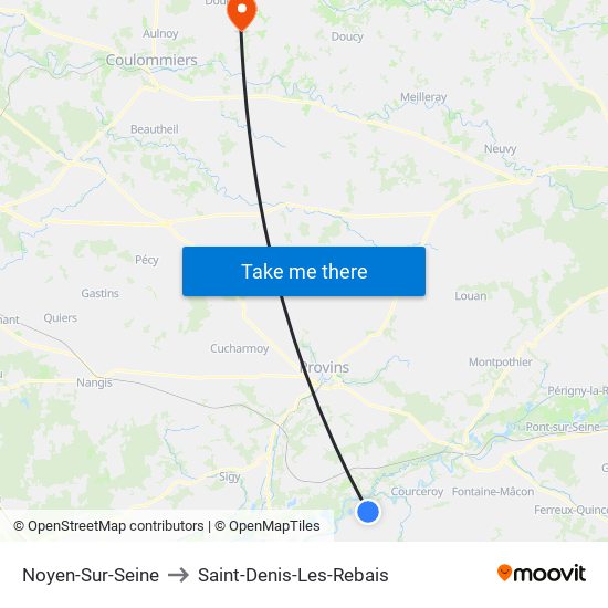 Noyen-Sur-Seine to Saint-Denis-Les-Rebais map