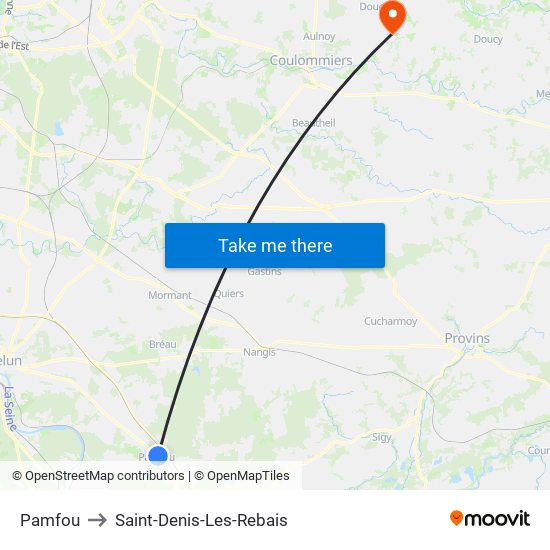 Pamfou to Saint-Denis-Les-Rebais map