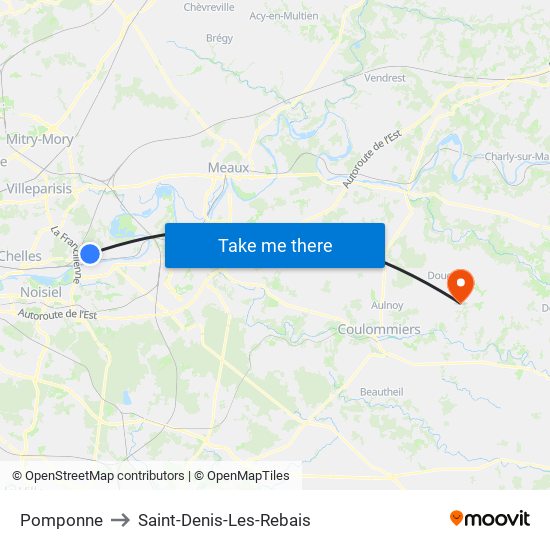 Pomponne to Saint-Denis-Les-Rebais map
