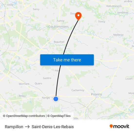 Rampillon to Saint-Denis-Les-Rebais map