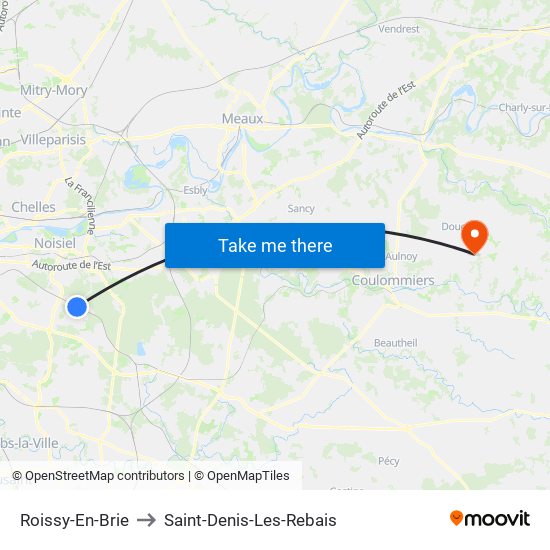 Roissy-En-Brie to Saint-Denis-Les-Rebais map