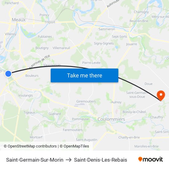 Saint-Germain-Sur-Morin to Saint-Denis-Les-Rebais map