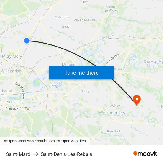 Saint-Mard to Saint-Denis-Les-Rebais map