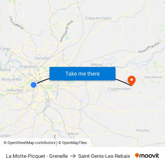 La Motte-Picquet - Grenelle to Saint-Denis-Les-Rebais map