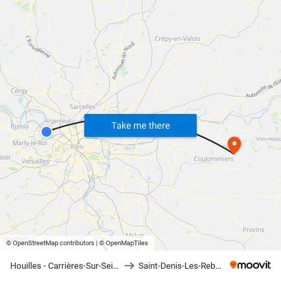 Houilles - Carrières-Sur-Seine to Saint-Denis-Les-Rebais map