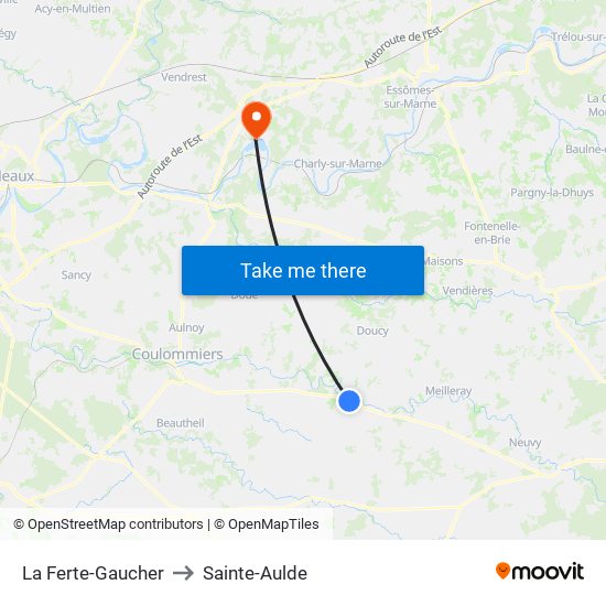 La Ferte-Gaucher to Sainte-Aulde map