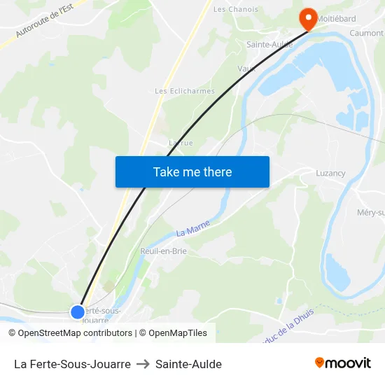 La Ferte-Sous-Jouarre to Sainte-Aulde map