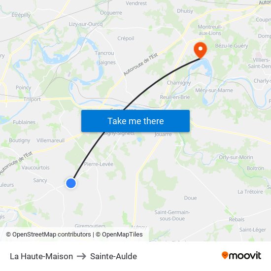 La Haute-Maison to Sainte-Aulde map