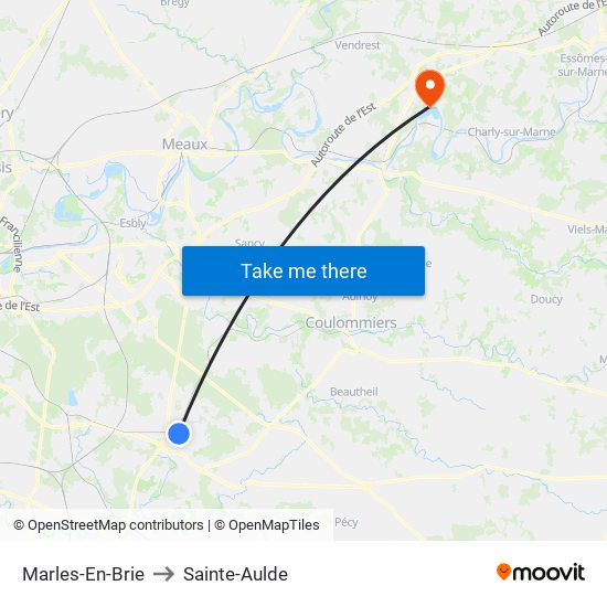 Marles-En-Brie to Sainte-Aulde map