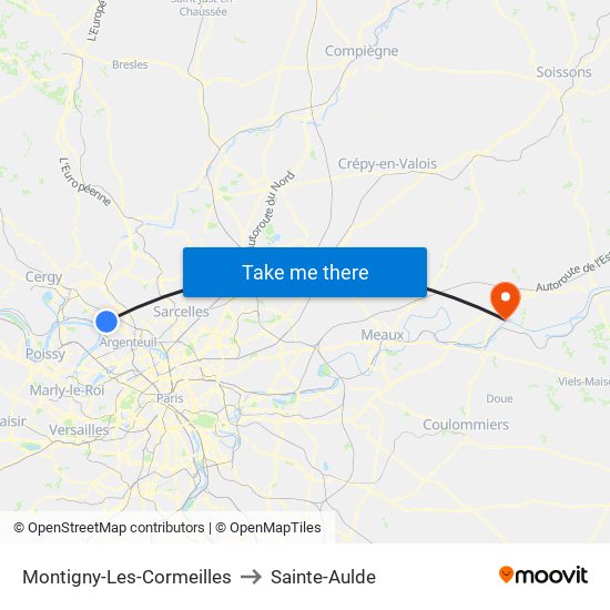 Montigny-Les-Cormeilles to Sainte-Aulde map