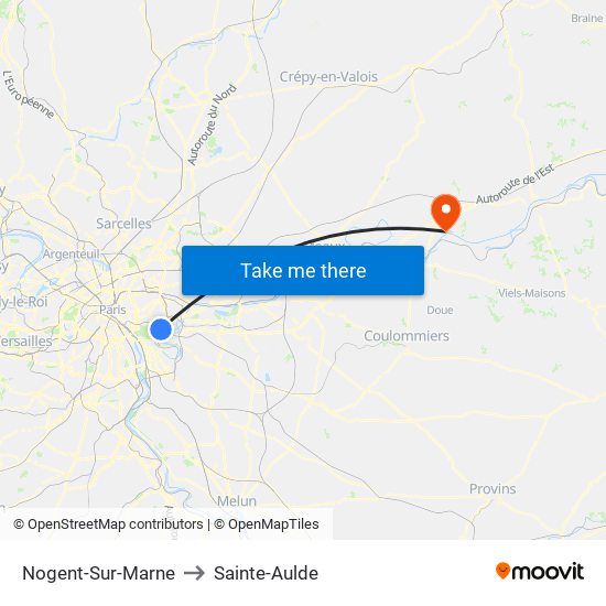 Nogent-Sur-Marne to Sainte-Aulde map