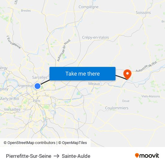 Pierrefitte-Sur-Seine to Sainte-Aulde map