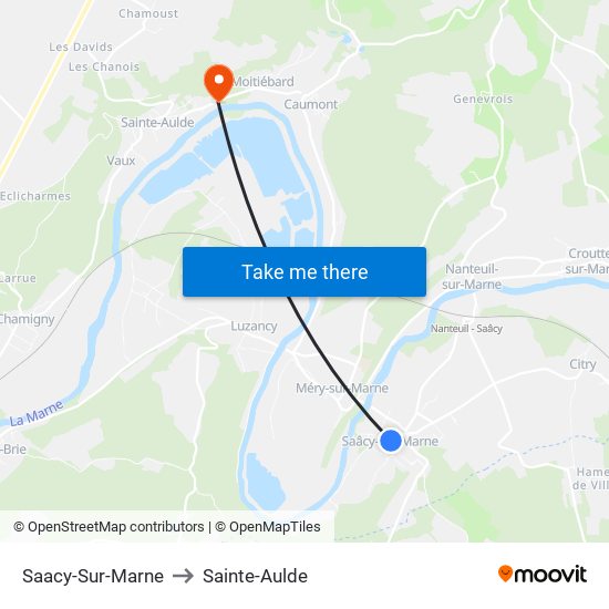 Saacy-Sur-Marne to Sainte-Aulde map