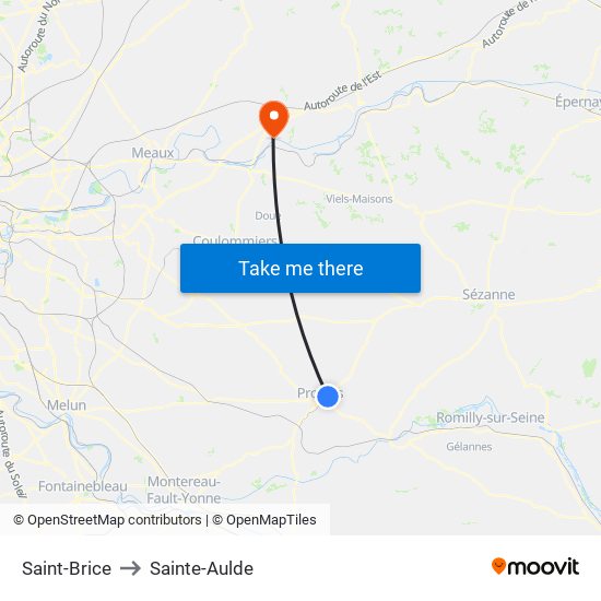 Saint-Brice to Sainte-Aulde map