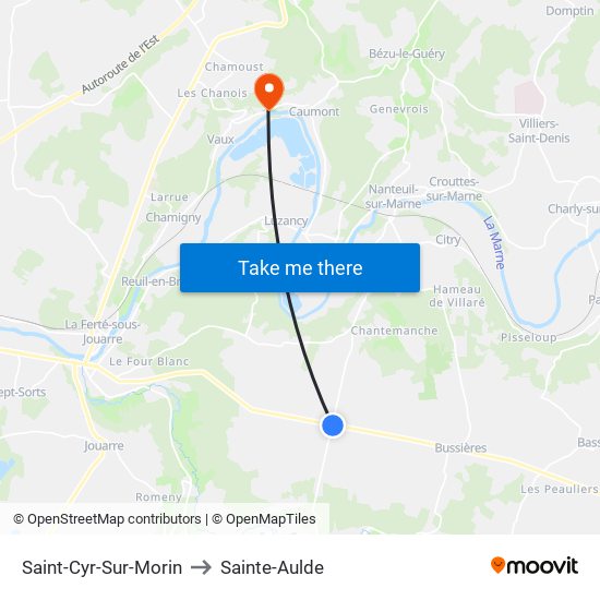 Saint-Cyr-Sur-Morin to Sainte-Aulde map