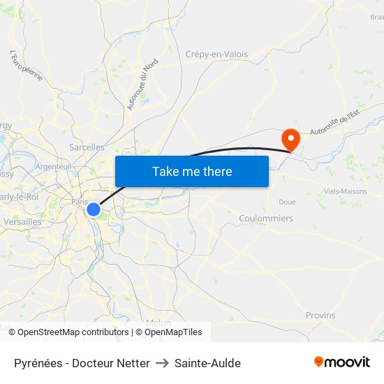 Pyrénées - Docteur Netter to Sainte-Aulde map