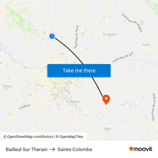 Bailleul-Sur-Therain to Sainte-Colombe map