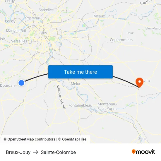 Breux-Jouy to Sainte-Colombe map