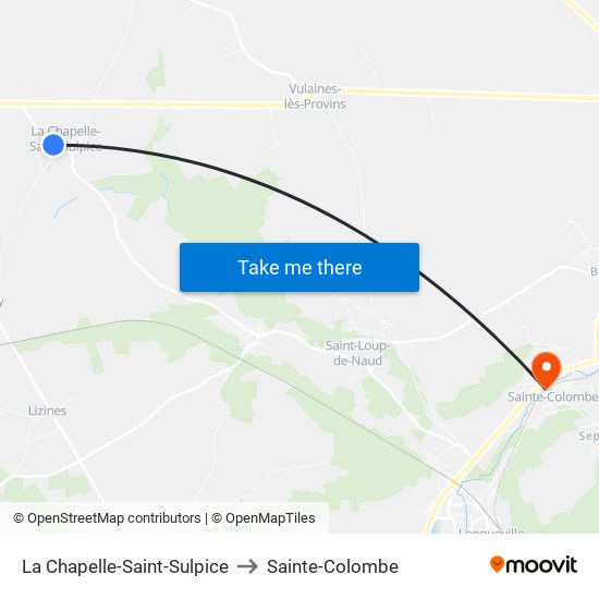 La Chapelle-Saint-Sulpice to Sainte-Colombe map