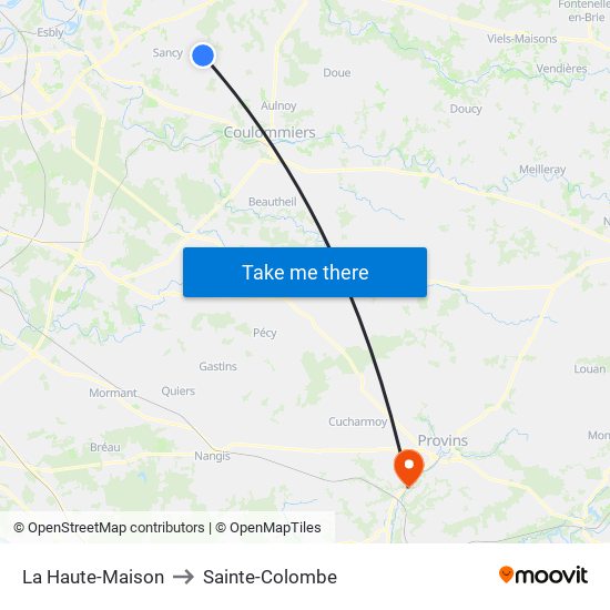 La Haute-Maison to Sainte-Colombe map