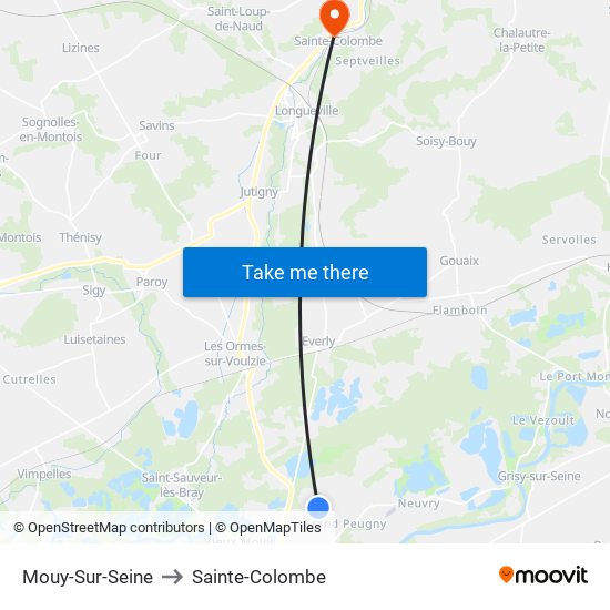 Mouy-Sur-Seine to Sainte-Colombe map