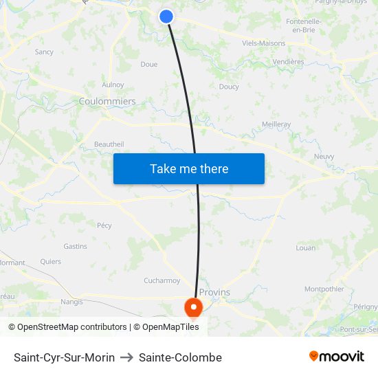 Saint-Cyr-Sur-Morin to Sainte-Colombe map