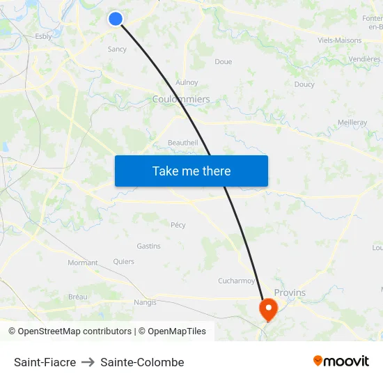 Saint-Fiacre to Sainte-Colombe map