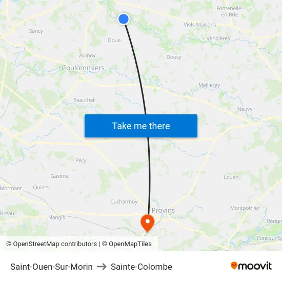 Saint-Ouen-Sur-Morin to Sainte-Colombe map